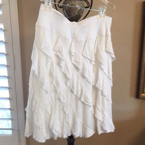 Ladies white ruffled skirt